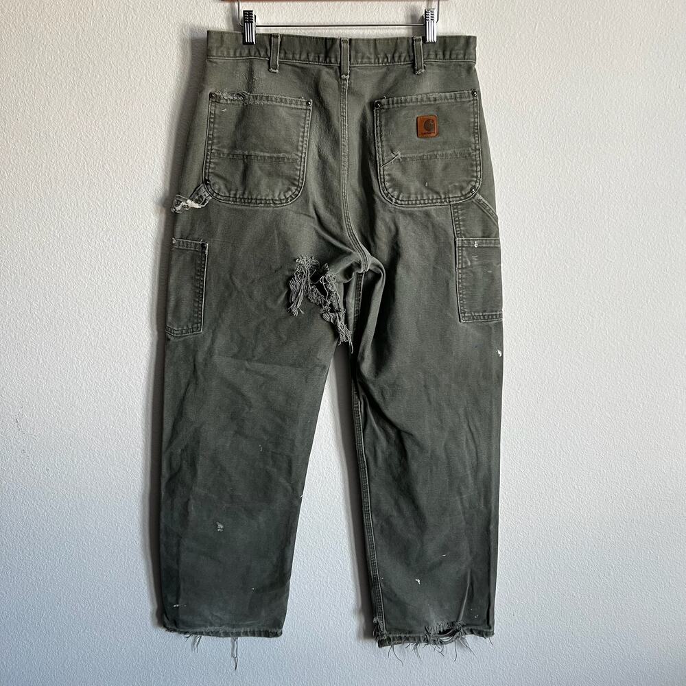 Carhartt B136 MOS green double knee work wear carpenter pants - Picture 4 of 15